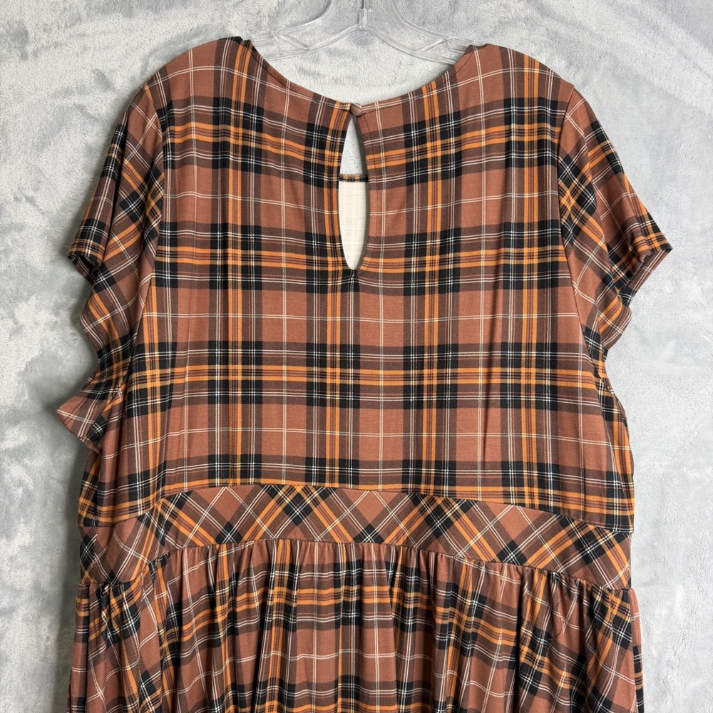 Torrid Midi Light Weight Studio Ponte Dress Womens 4X Next Tartan Plaid Rootbeer - Picture 9 of 11